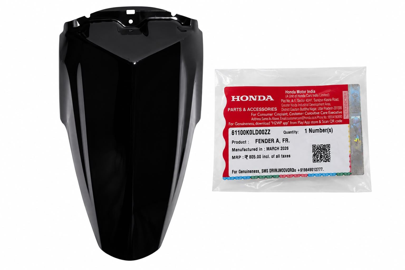 HONDA ACTIVA 125 ÖN ÇAMURLUK [SİYAH] [ORJİNAL] [61100-K0L-D00ZZ]